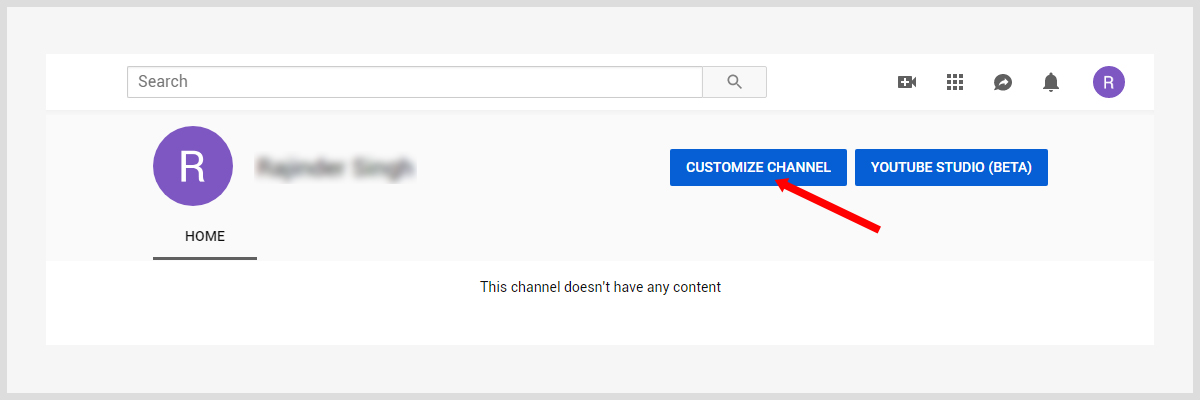 customize youtube channel