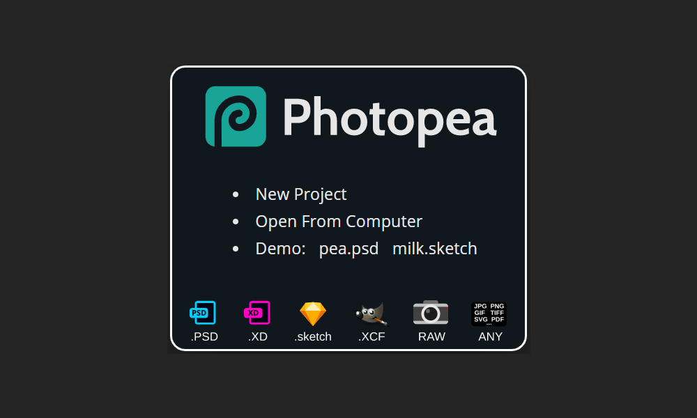 Photopea online photoshop editor