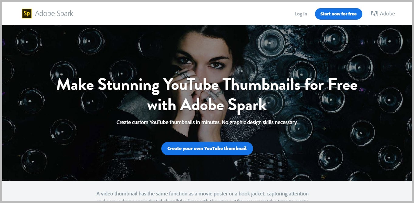 Adobe Spark Free YouTube Thumbnail Maker