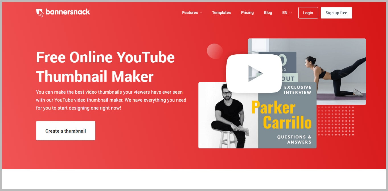 BannerSnack Free Online YouTube Thumbnail Maker