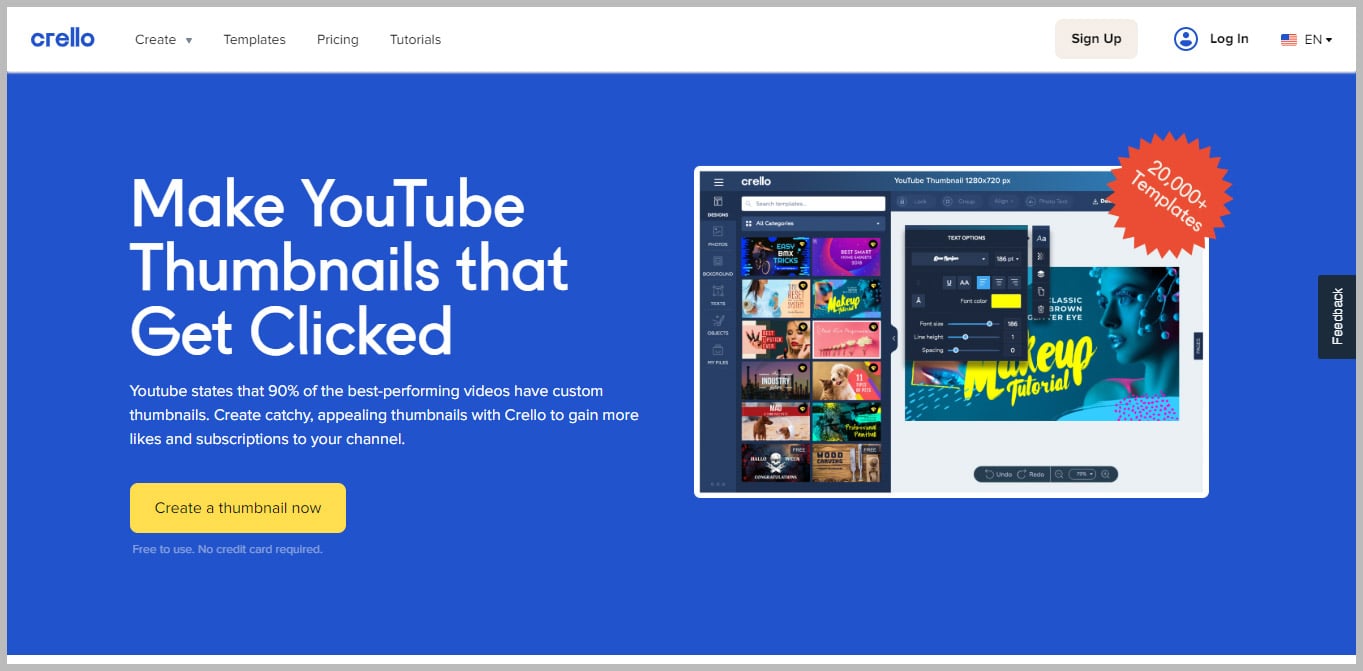 Crello Free YouTube Thumbnail Maker Online