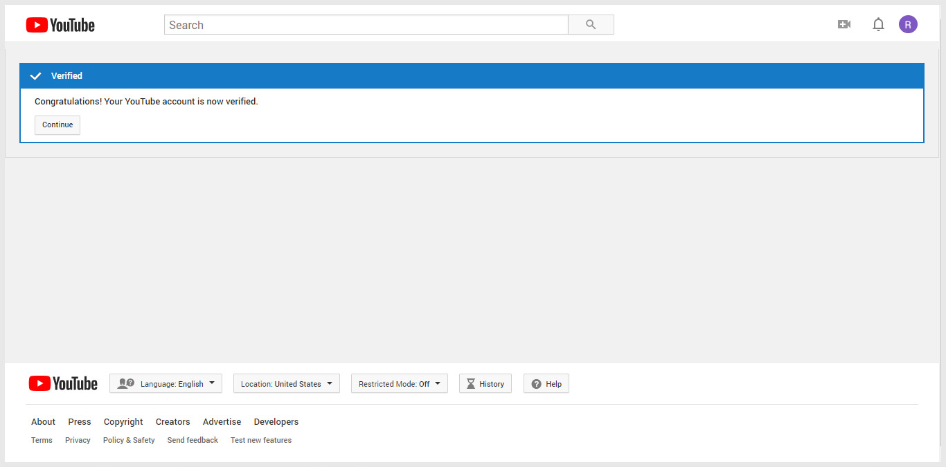YouTube Account Verified