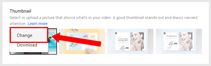 YouTube Thumbnail Change Option