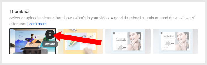 YouTube Thumbnail Upload Options