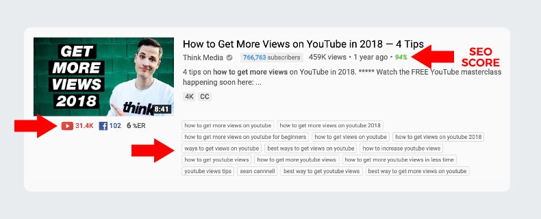 VidIQ YouTube SEO Score