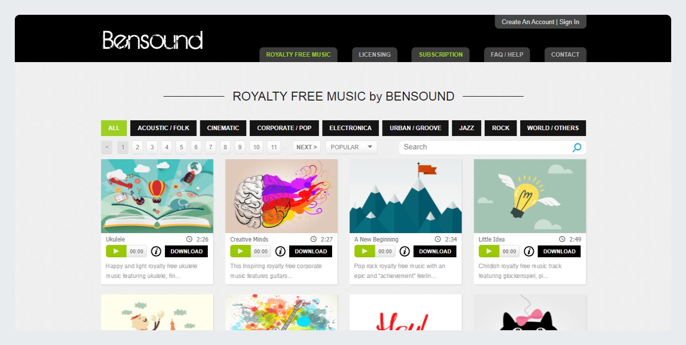 Bensound - royalty free music