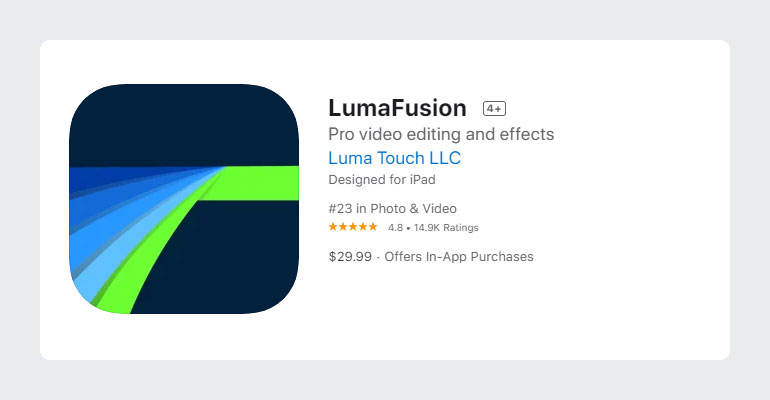 LumaFusion Video Editing App for YouTube Videos