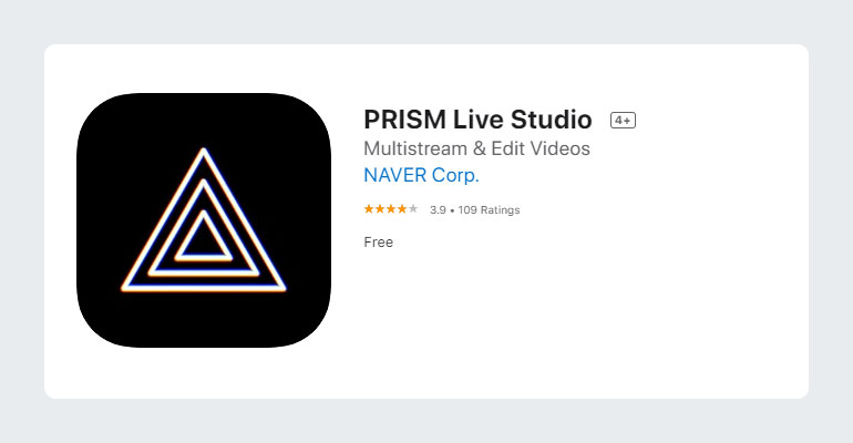 Prism Live Studio iPhone App for Streaming