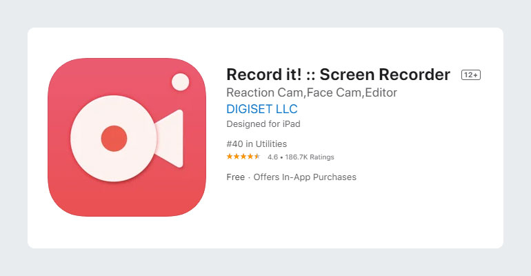 Record it - Screen Recorder for Mobile YouTubers iOS App