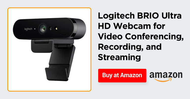 Logitech BRIO Ultra HD Webcam for Video Conferencing, Recording, and Streaming