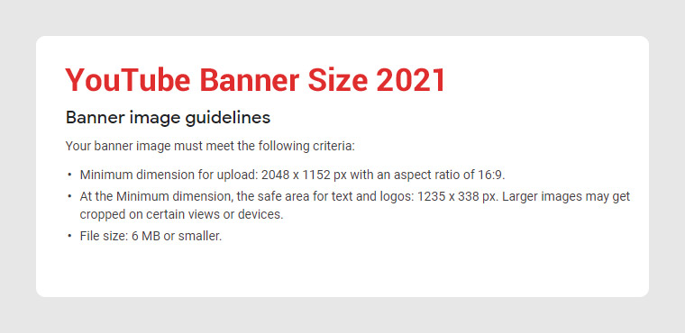 NEW YouTube Banner Size / Dimensions [QUICK GUIDE] 2021