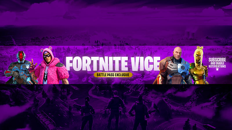 Fortnice Vice YouTube Channel Art Template