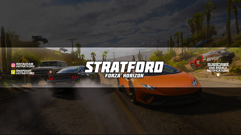Strat Ford Forza Horizon YouTube Banner Template Free PSD