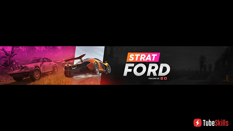 Strate Ford Gameplay Racing YouTube Banner Template